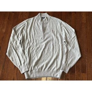 NWOT Turtleson Golf Club of Tennessee 1/4 Zip Pullover Med Gray Merino Wool